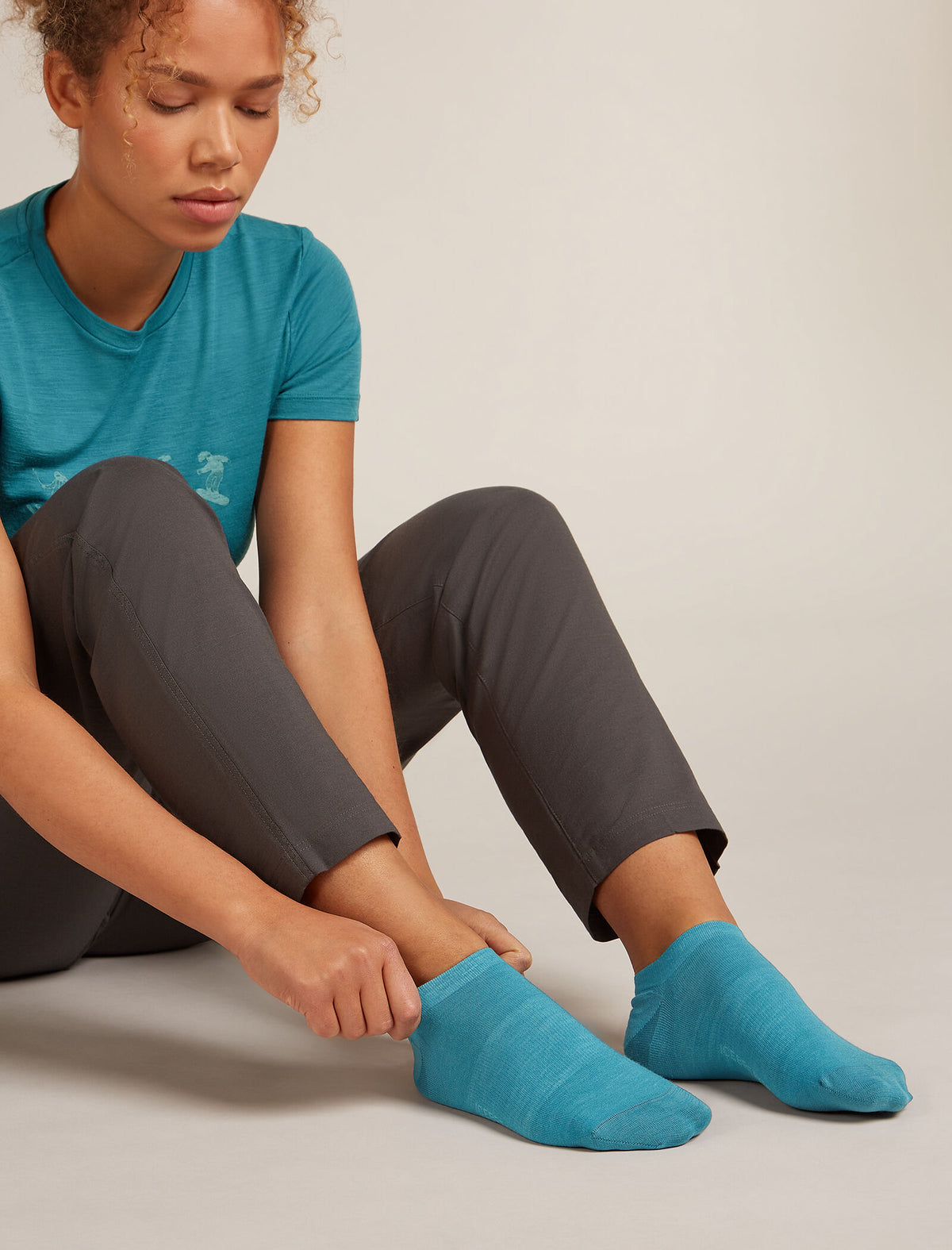 Women's Merino Lifestyle Fine Gauge No Show Socks Topaz/Hydro - 2