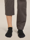 Women's Merino Lifestyle Fine Gauge No Show Socks Black/Snow - 4