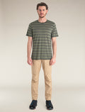 Men's Merino Blend Wave T-Shirt Stripe Loden/Lichen - 3
