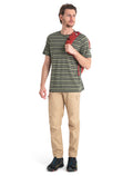 Men's Merino Blend Wave T-Shirt Stripe Loden/Lichen - 4