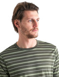 Men's Merino Blend Wave T-Shirt Stripe Loden/Lichen - 5