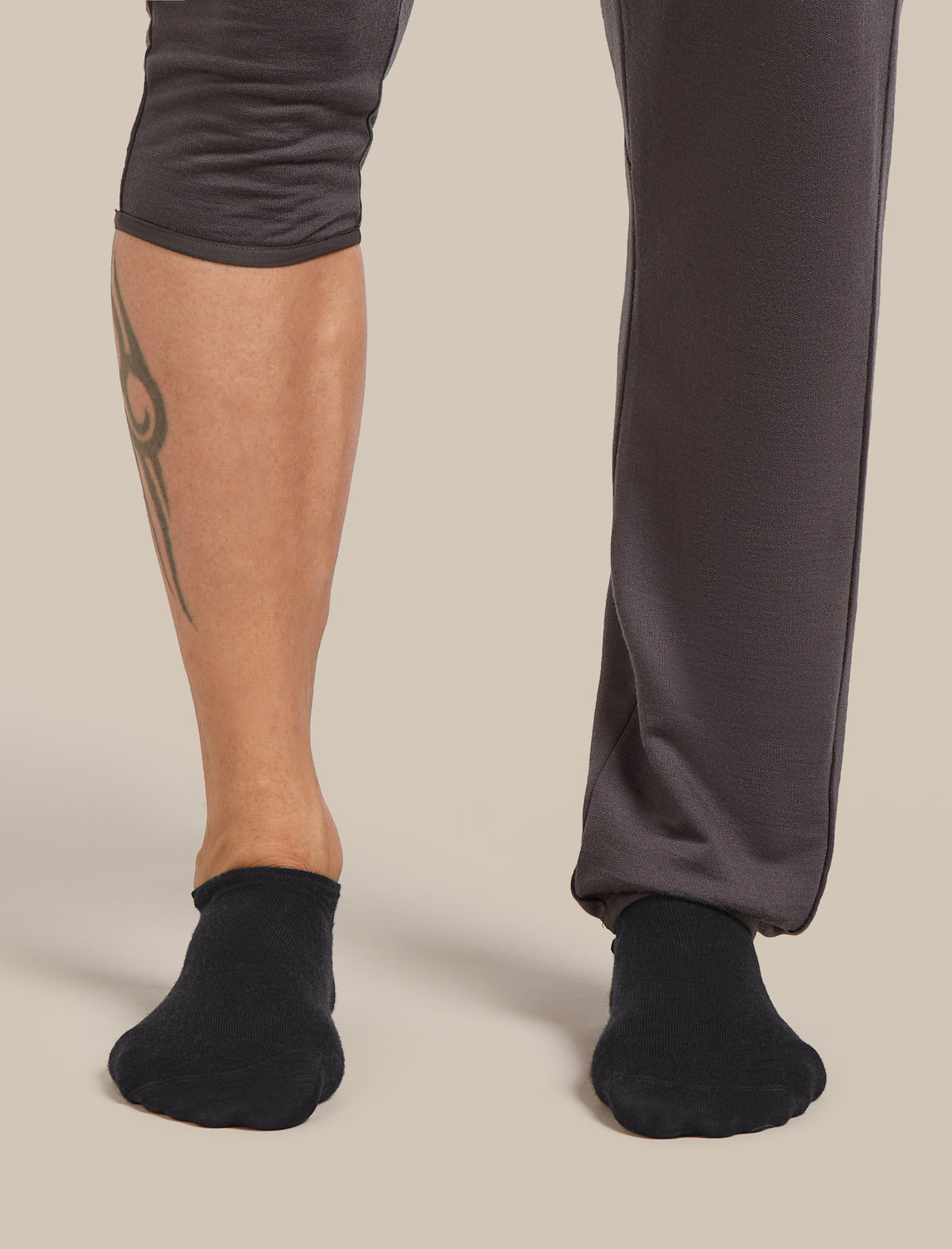 Chaussettes Vie quotidienne invisibles en mérinos Homme Black/Snow - 4