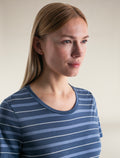 Women's Merino Blend Wave T-Shirt Stripe Dawn/Kyanite - 4