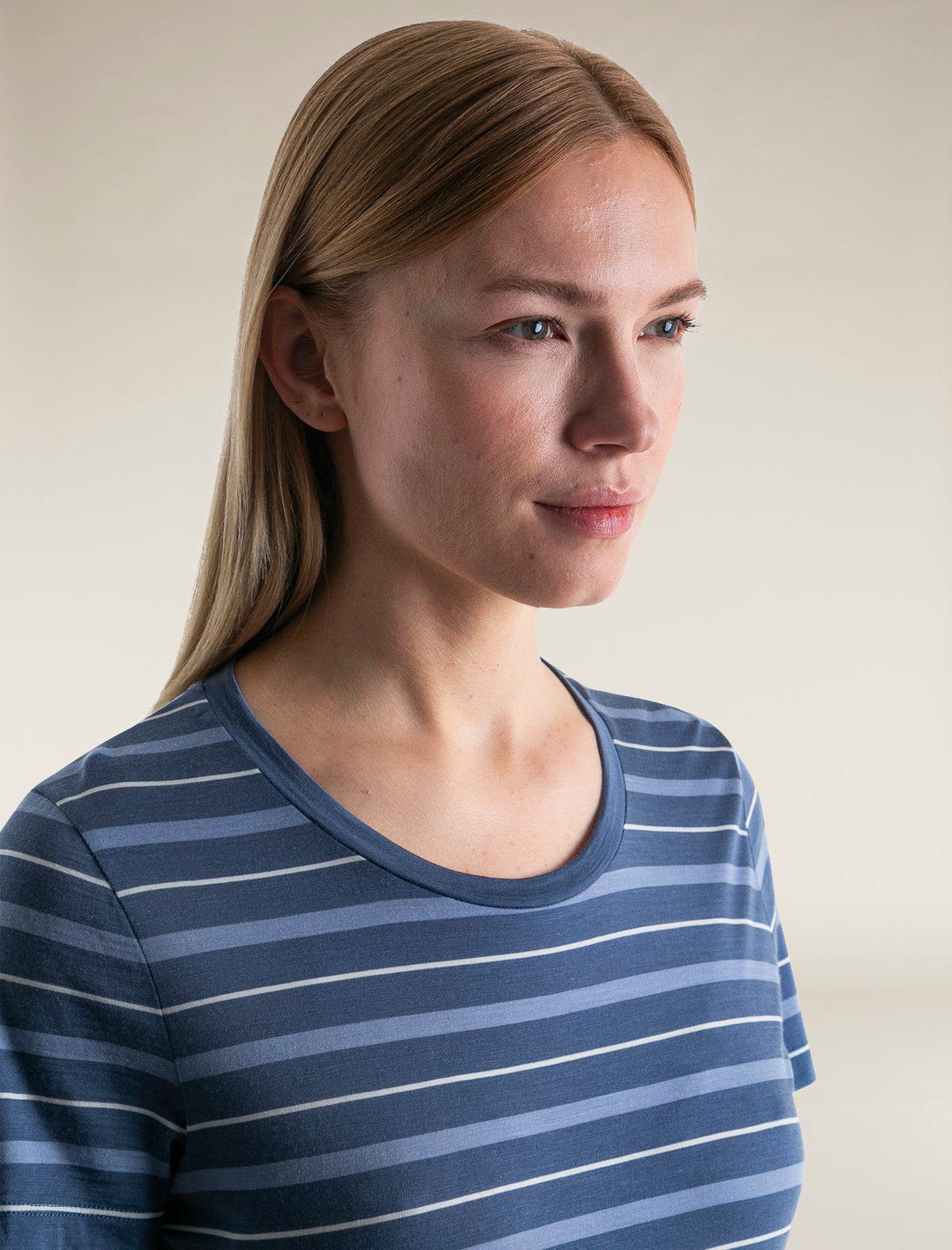 Women's Merino Blend Wave T-Shirt Stripe Dawn/Kyanite - 4