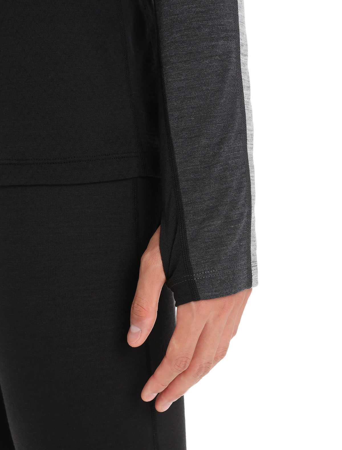 Men's 125 ZoneKnit™ Long Sleeve Crewe Thermal Top Jet Heather/Black - 13