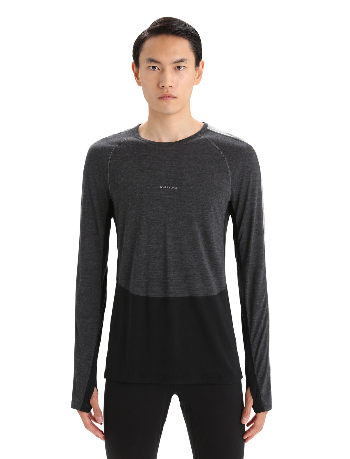 Men's 125 ZoneKnit™ Long Sleeve Crewe Thermal Top Jet Heather/Black - 7
