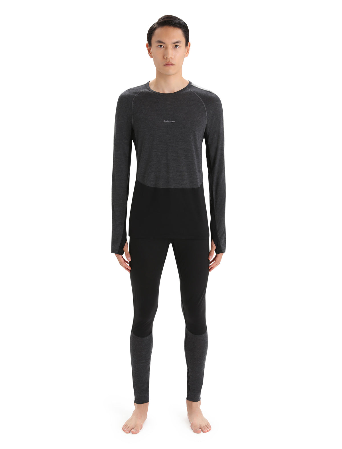 Men's 125 ZoneKnit™ Long Sleeve Crewe Thermal Top Jet Heather/Black - 9