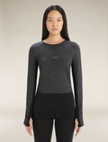 Women's 125 ZoneKnit™ Long Sleeve Crewe Thermal Top Jet Heather/Black - 8