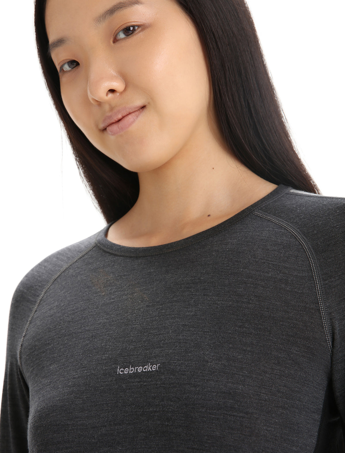 Women's 125 ZoneKnit™ Long Sleeve Crewe Thermal Top Jet Heather/Black - 10
