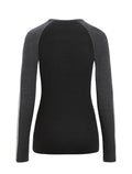 Women's 125 ZoneKnit™ Long Sleeve Crewe Thermal Top Jet Heather/Black - 16