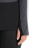Women's 125 ZoneKnit™ Long Sleeve Crewe Thermal Top Jet Heather/Black - 7