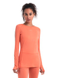 Women's 125 ZoneKnit™ Long Sleeve Crewe Thermal Top Tang/Praline - 1
