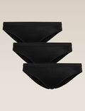 Women's Merino Siren Bikini Briefs 3 Pack Black - 1