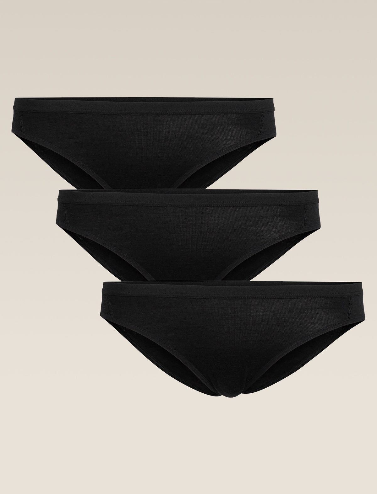 Women's Merino Siren Bikini Briefs 3 Pack Black - 1