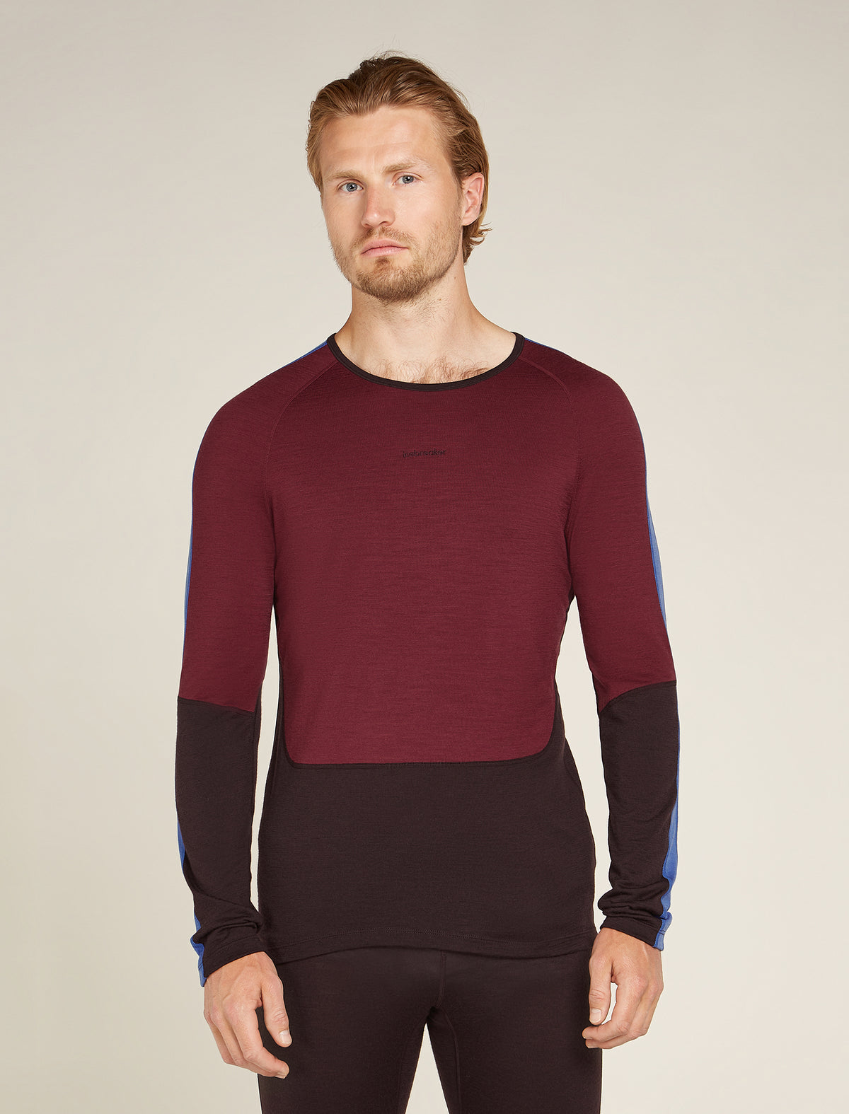 Men's Merino 200 Sonebula Long Sleeve Crewe Thermal Top Bittersweet/Port - 1