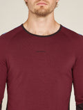Men's Merino 200 Sonebula Long Sleeve Crewe Thermal Top Bittersweet/Port - 5
