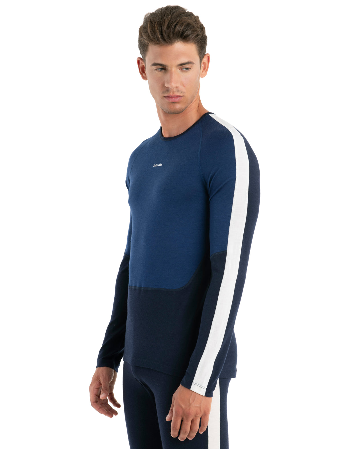 Men's Merino 200 Sonebula Long Sleeve Crewe Thermal Top Midnight Navy/Royal Navy - 3