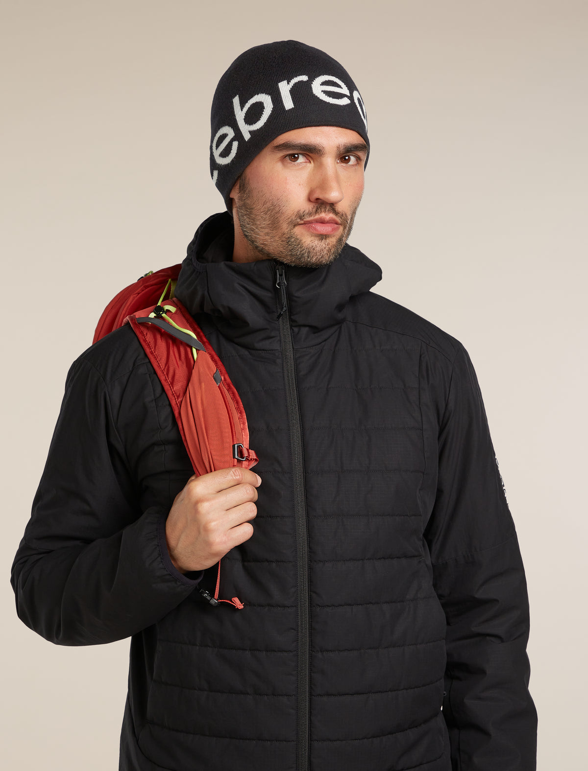 Unisex Merino Icebreaker Beanie Black/Ecru Heather - 4