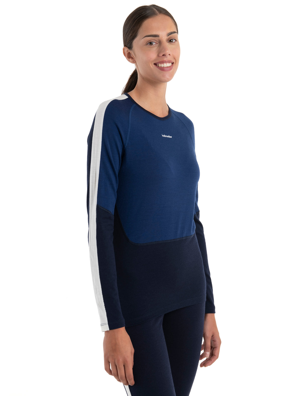 Women's Merino 200 Sonebula Long Sleeve Crewe Thermal Top Midnight Navy/Royal Navy - 1