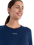 Women's Merino 200 Sonebula Long Sleeve Crewe Thermal Top Midnight Navy/Royal Navy - 4