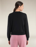 Women's Merino Blend 200 Crush Long Sleeve Sweatshirt Black - 2