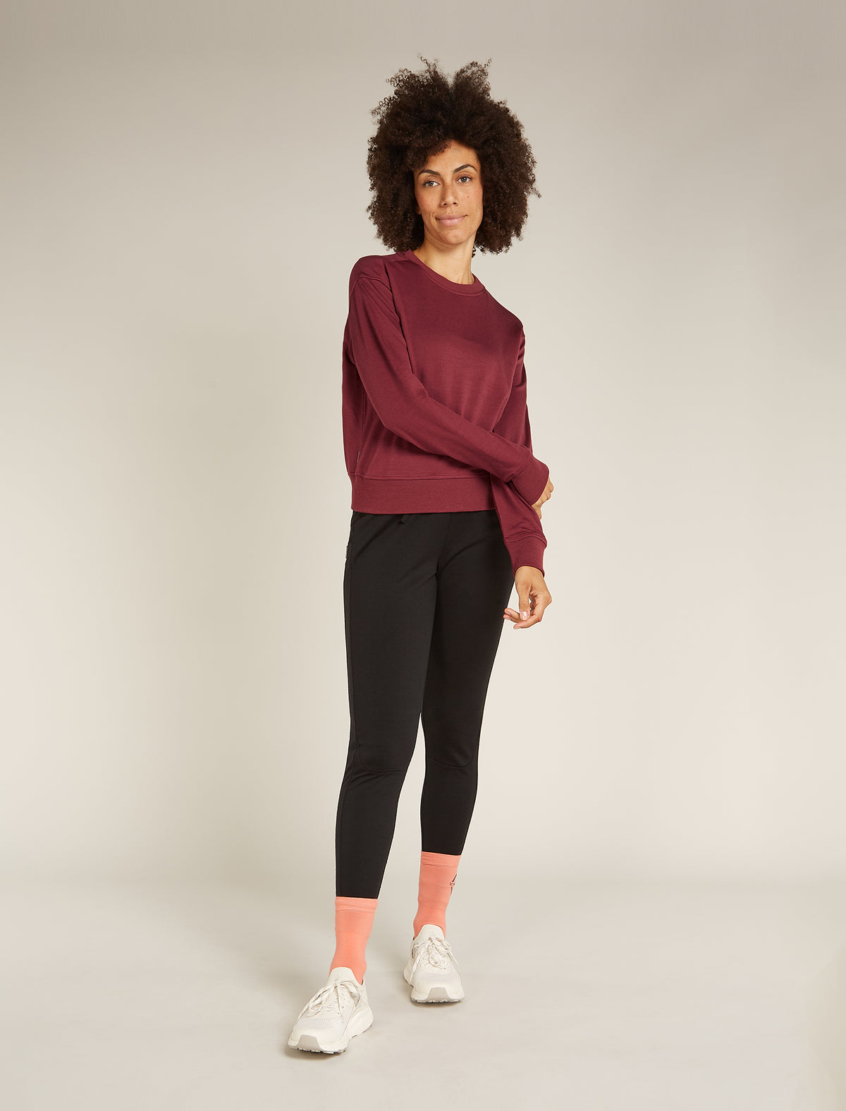 Women's Merino Blend 200 Crush Long Sleeve Sweatshirt Port - 4