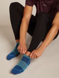 Men's Merino Blend Run+ Ultralight Micro Socks Atlantis/Topaz - 2