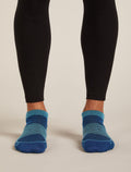 Men's Merino Blend Run+ Ultralight Micro Socks Atlantis/Topaz - 3
