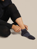 Men's Merino Blend Run+ Ultralight Micro Socks Black/Graphite - 4