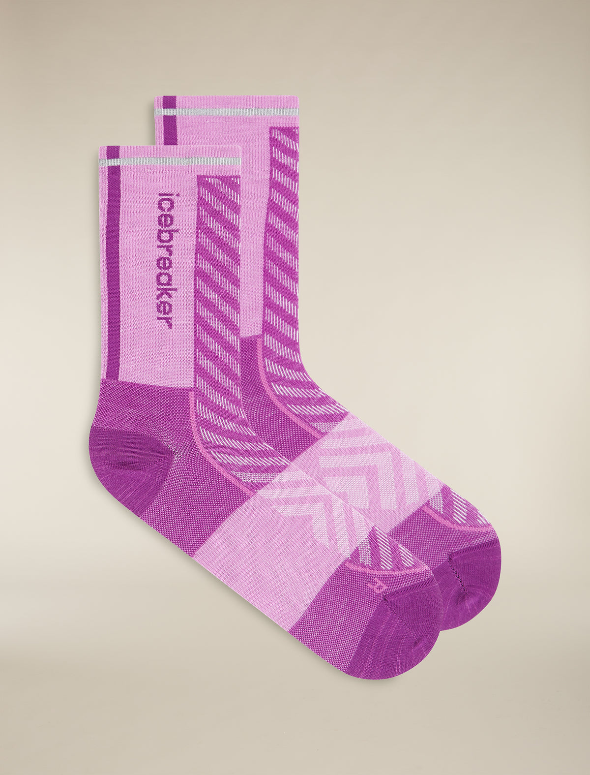 Women's Merino Blend Run+ Ultralight Crew Socks Passion/Passion Lt - 3