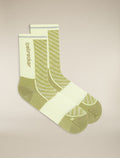 Women's Merino Blend Run+ Ultralight Crew Socks Olive/citrine - 3