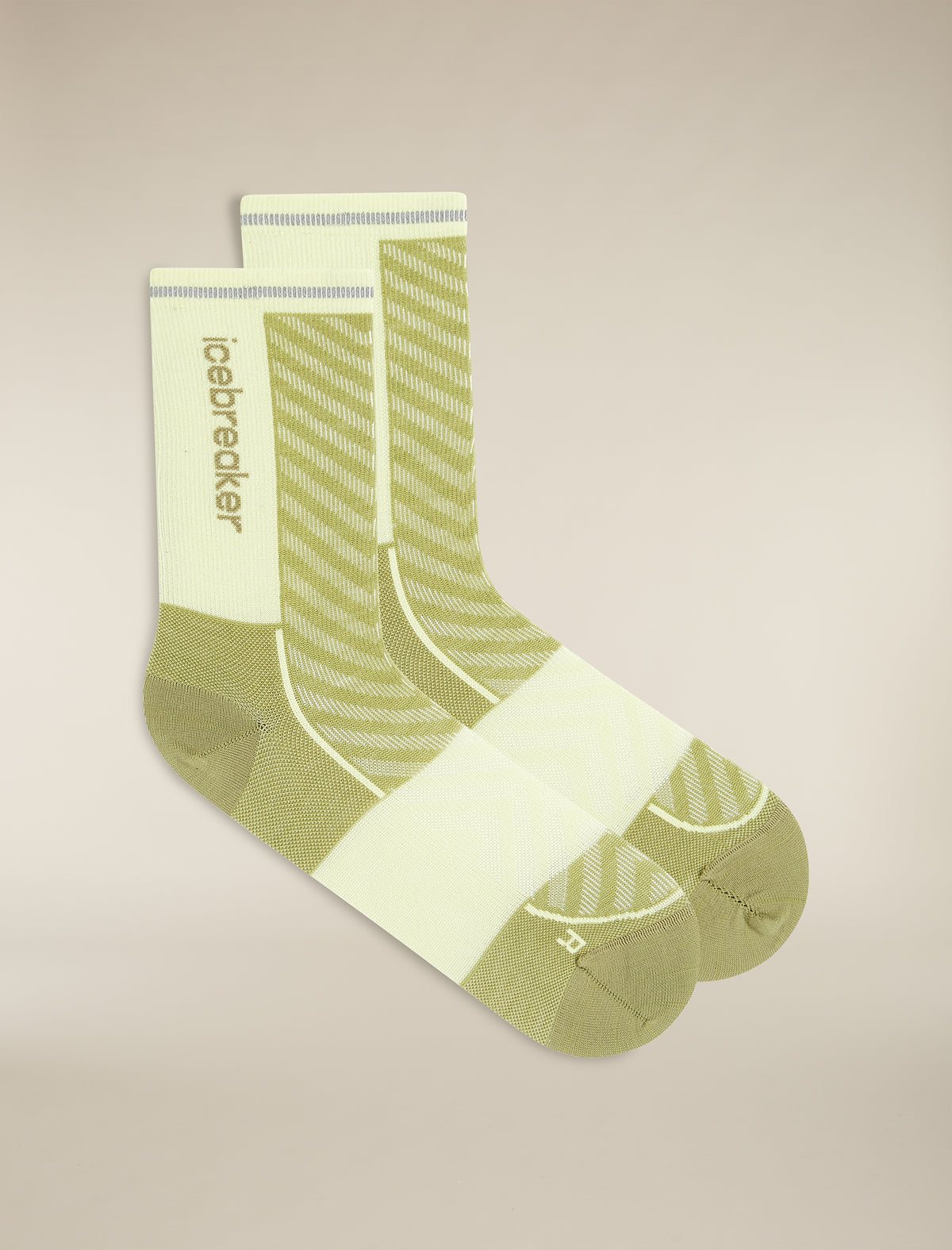 Women's Merino Blend Run+ Ultralight Crew Socks Olive/citrine - 3