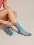 Women's Merino Blend Run+ Ultralight Crew Socks Topaz/Summit - 2