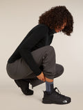 Women's Merino Blend Run+ Ultralight Crew Socks Black/Graphite - 3