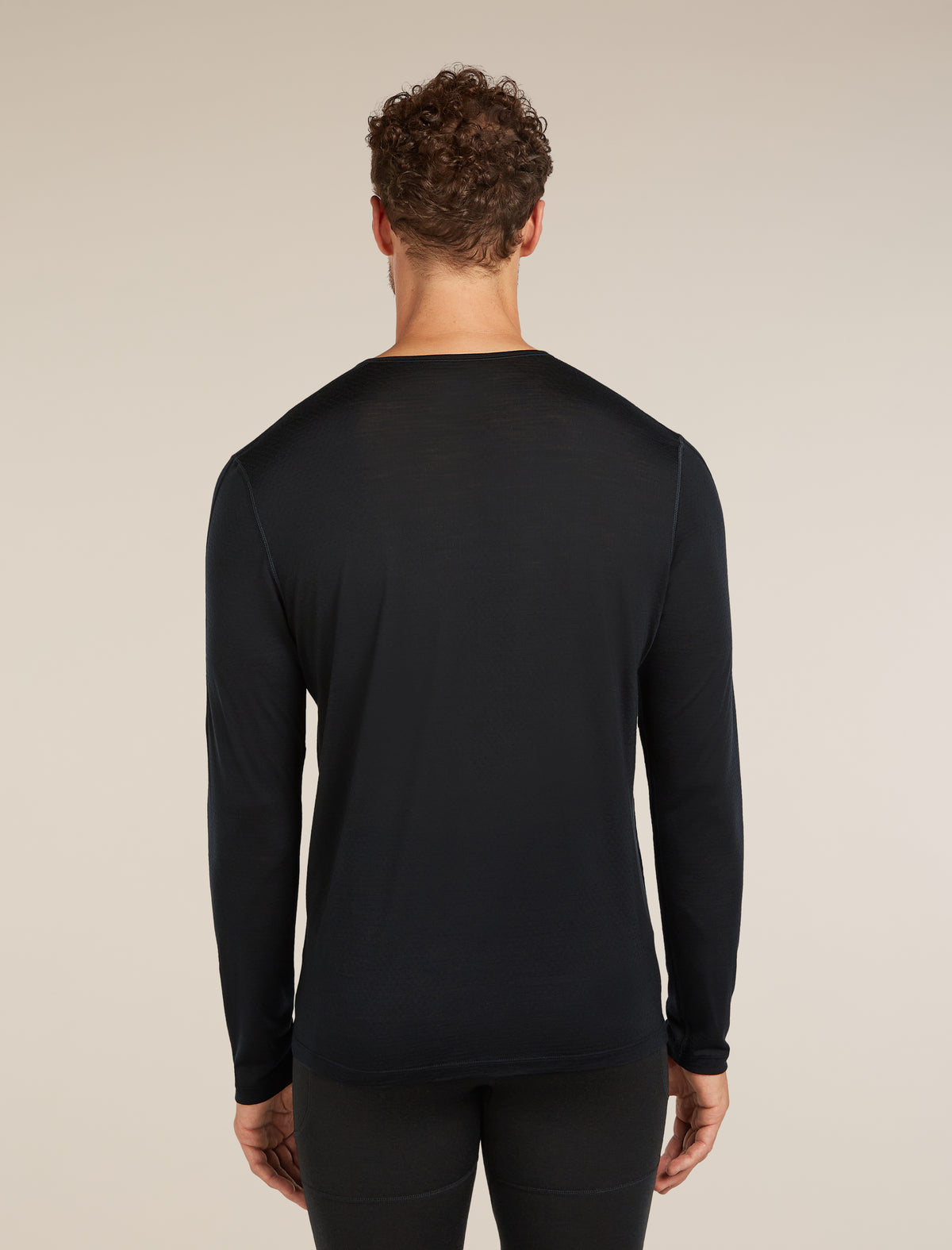 Men's Merino Blend 125 ZoneKnit™ Energy Wind Long Sleeve T-Shirt Black - 2