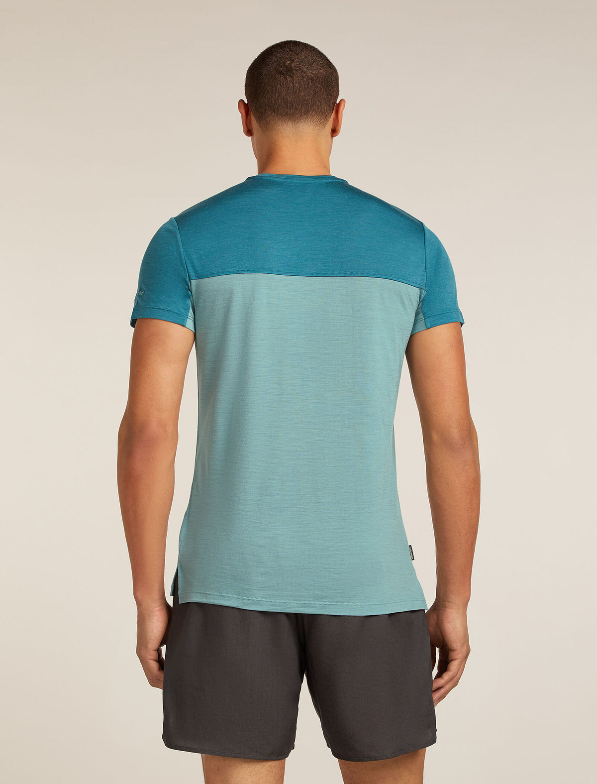 Men's Merino Blend 125 Cool-Lite™ Sphere Short Sleeve T-Shirt Colour Block Hydro/Topaz - 2