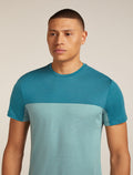 Men's Merino Blend 125 Cool-Lite™ Sphere Short Sleeve T-Shirt Colour Block Hydro/Topaz - 5