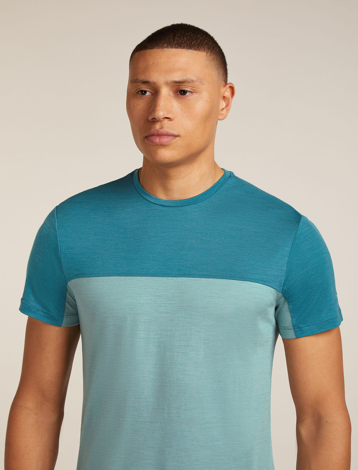 Men's Merino Blend 125 Cool-Lite™ Sphere Short Sleeve T-Shirt Colour Block Hydro/Topaz - 5