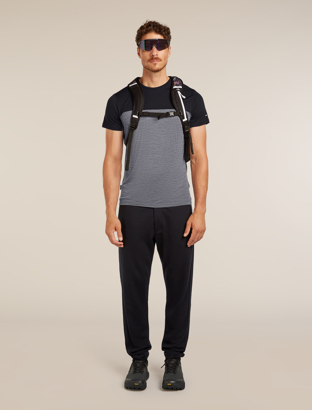 Men's Merino Blend 125 Cool-Lite™ Sphere Short Sleeve T-Shirt Colour Block Graphite Heather - 4