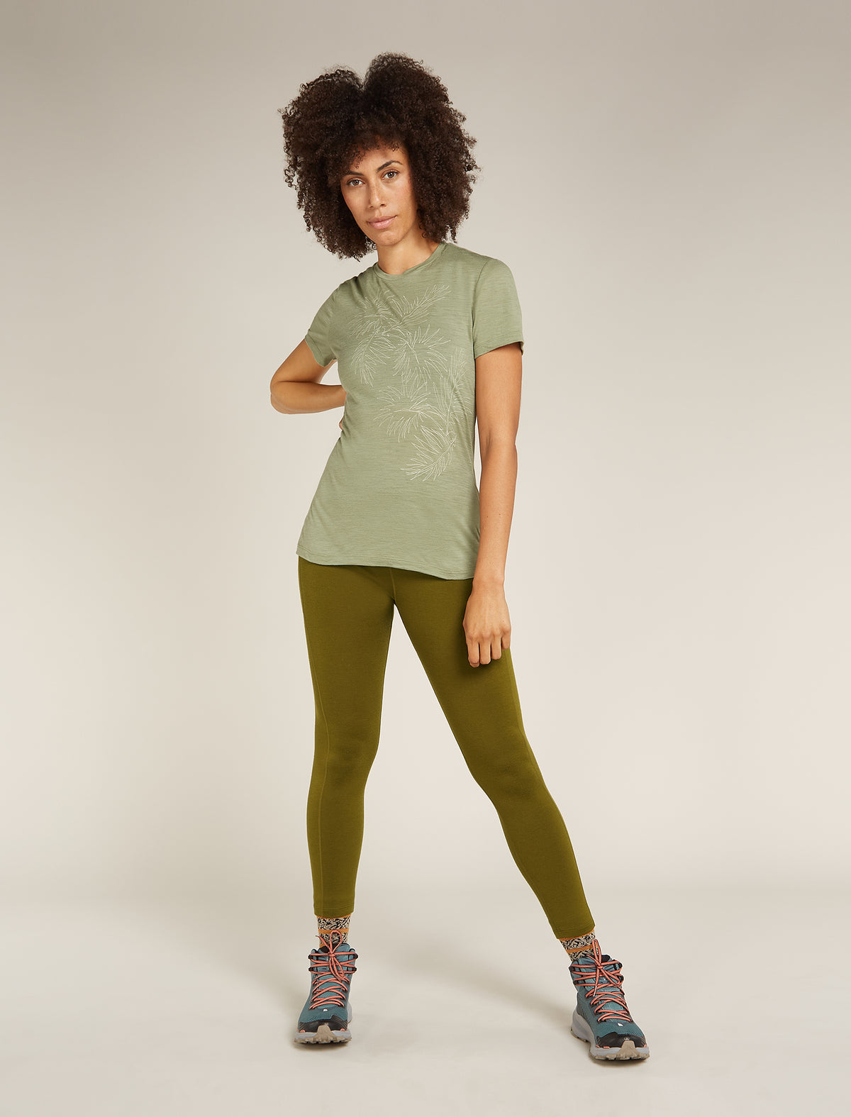 Women's Merino 260 Fastray 25" High Rise Tights Algae - 4