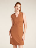 Women's Merino 200 Granary Sleeveless V Neck Dress Dusty clay - 1