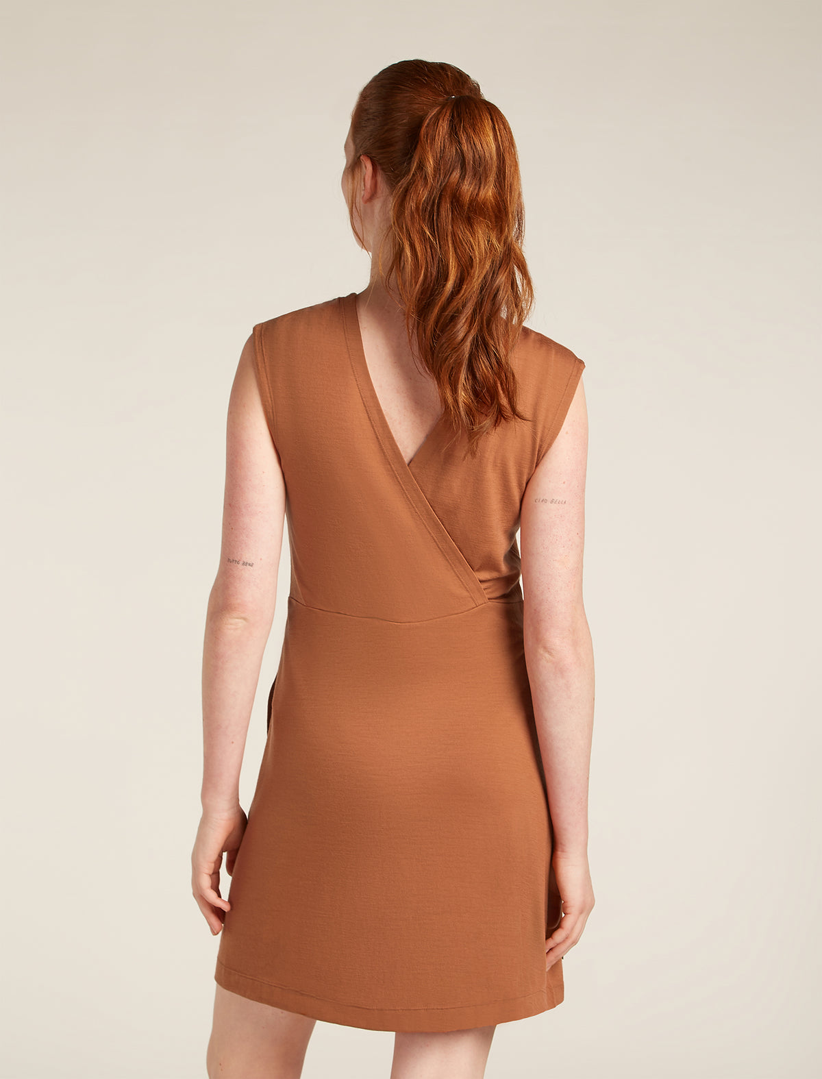 Women's Merino 200 Granary Sleeveless V Neck Dress Dusty clay - 2