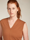 Women's Merino 200 Granary Sleeveless V Neck Dress Dusty clay - 5