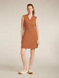 Women's Merino 200 Granary Sleeveless V Neck Dress Dusty clay - 3