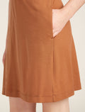 Women's Merino 200 Granary Sleeveless V Neck Dress Dusty clay - 7