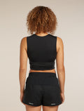 Women's Merino Blend 125 ZoneKnit™ Energy Wind Cropped Bra-Tank Black - 2