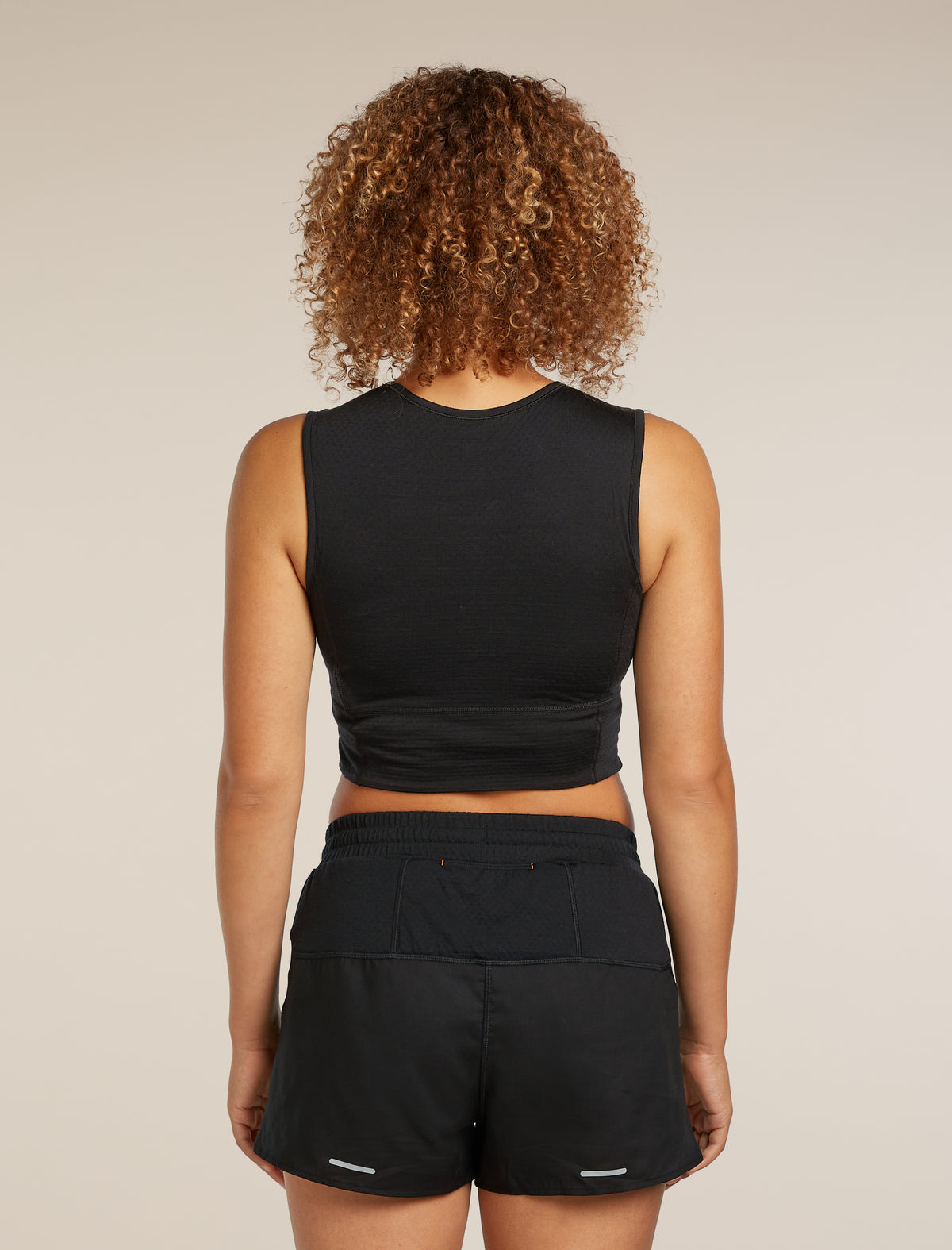 Women's Merino Blend 125 ZoneKnit™ Energy Wind Cropped Bra-Tank Black - 2