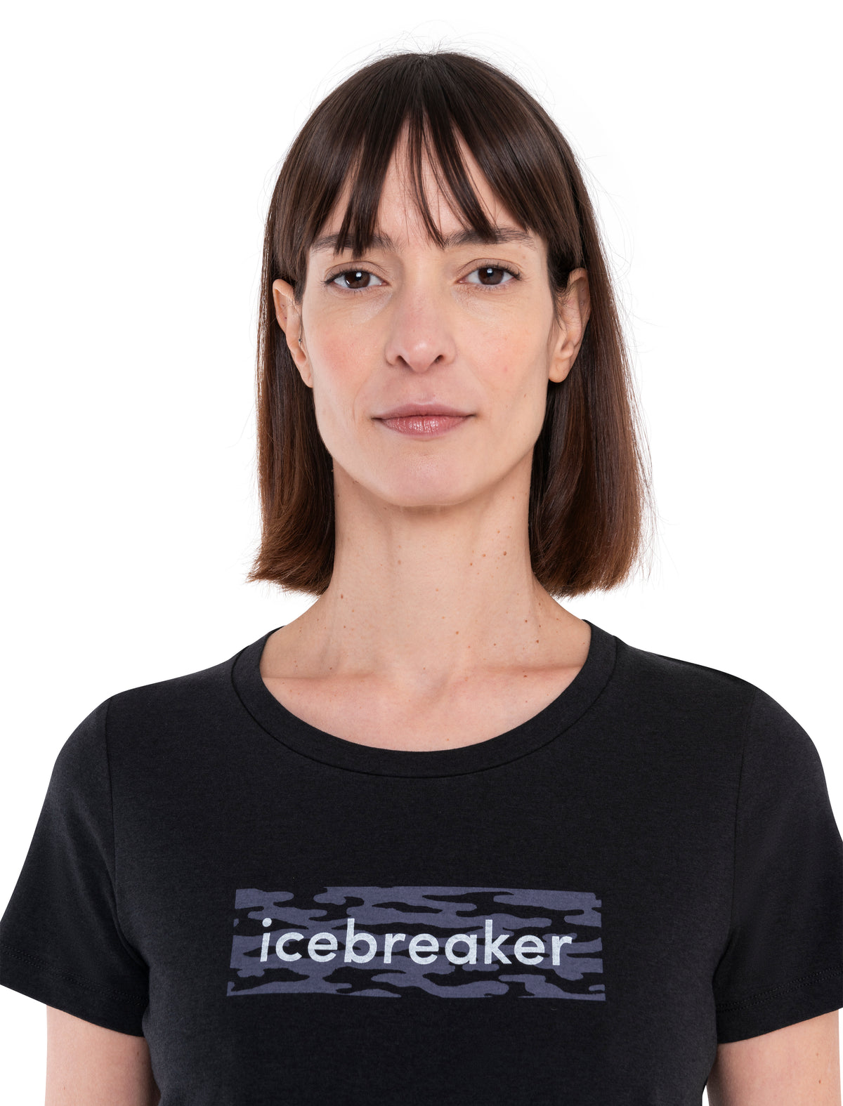 Women's Merino Blend Central Classic T-Shirt Glacial Flow Logo Black - 5