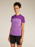 Women's Merino Blend 125 Cool-Lite™ Sphere Short Sleeve T-Shirt Colour Block Passion heather/passion - 1