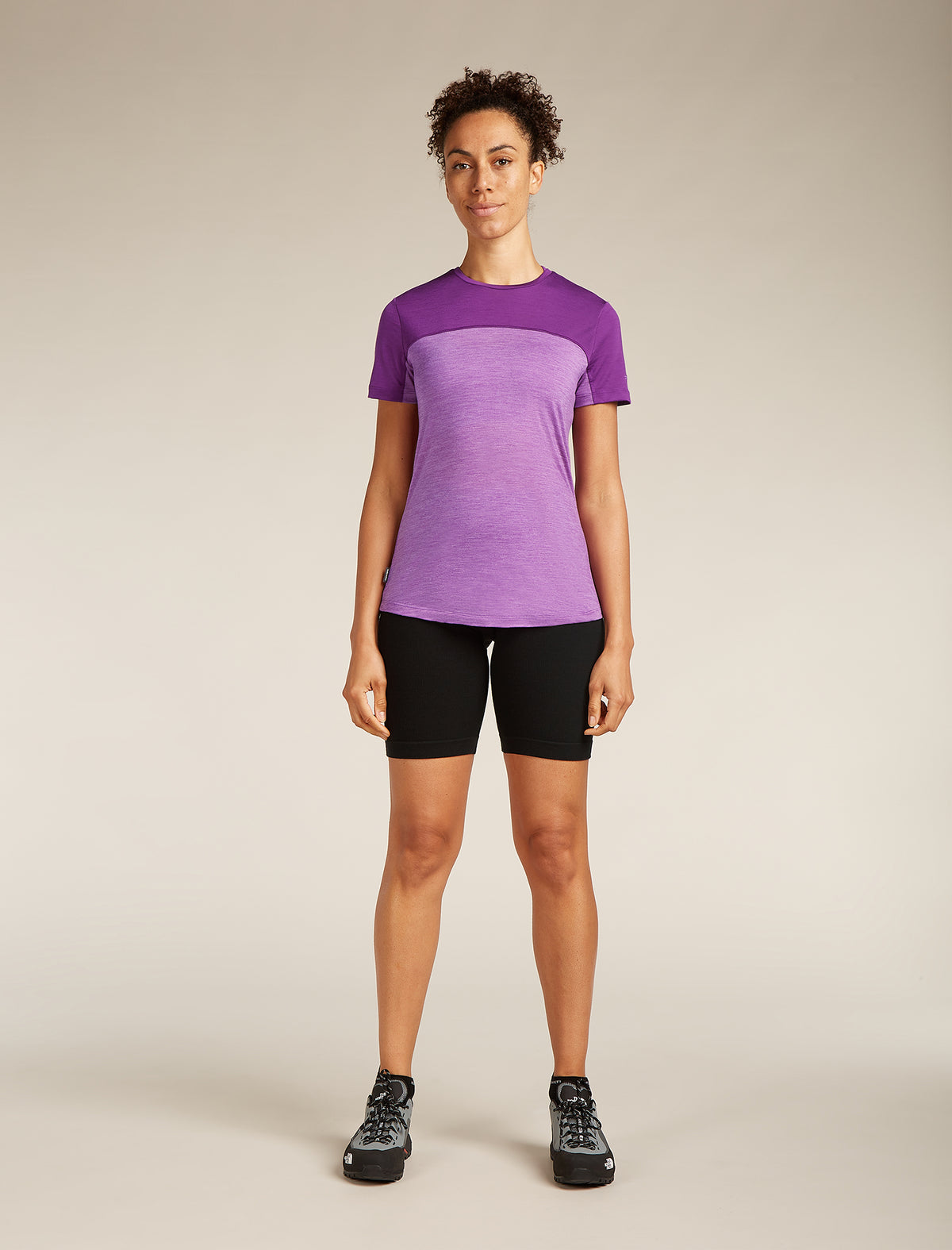 Women's Merino Blend 125 Cool-Lite™ Sphere Short Sleeve T-Shirt Colour Block Passion heather/passion - 3